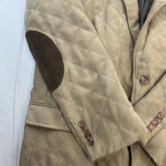 Lauren Ralph Lauren Men Size 46R Corduroy Blazer Navy Elbow Patch Sport Coat - Picture 2 of 10